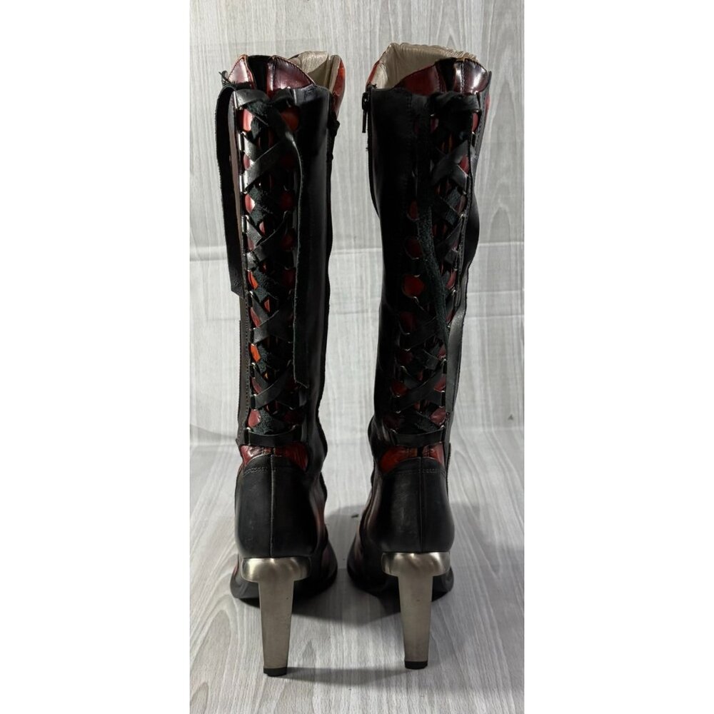 NEW ROCK M9006 flame accent high hell boots size 37 EU 7 US - Picture 3 of 8